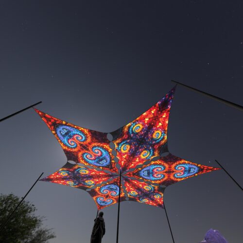 EV-DM03 and EV-DM01 - 6 Diamonds Canopy Set - UV-Reactive Flurescent Ceiling Decoration - 3D-Preview