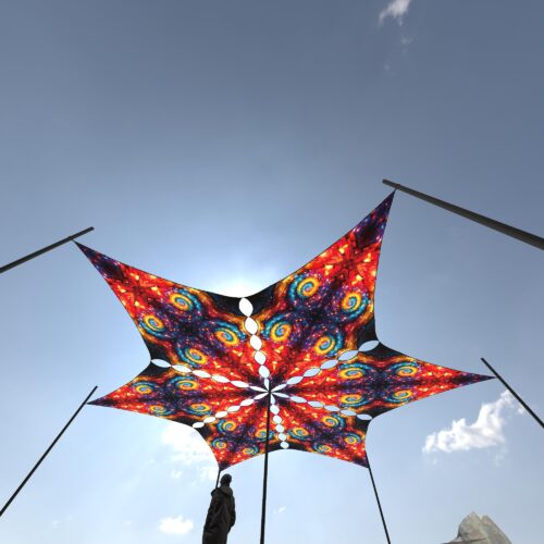 EV-DM03 - 6 Diamonds Canopy Set - UV-Reactive Flurescent Ceiling Decoration - 3D-Preview