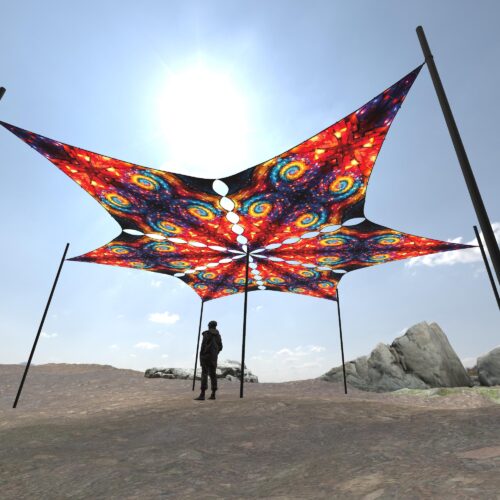 EV-DM03 - 6 Diamonds Canopy Set - UV-Reactive Flurescent Ceiling Decoration - 3D-Preview