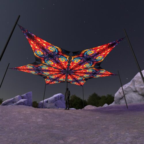 EV-DM03 - 6 Diamonds Canopy Set - UV-Reactive Flurescent Ceiling Decoration - 3D-Preview