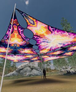 FC-TR01 and FC-TR02 - 6 Triangles Canopy Set - UV-Reactive Flurescent Ceiling Decoration - 3D-Preview