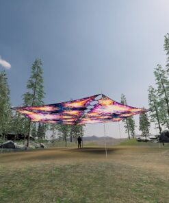 FC-TR01 and FC-TR02 - 6 Triangles Canopy Set - UV-Reactive Flurescent Ceiling Decoration - 3D-Preview