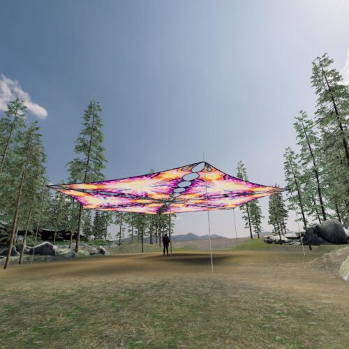 FC-TR01 - 6 Triangles Canopy Set - UV-Reactive Flurescent Ceiling Decoration - 3D-Preview