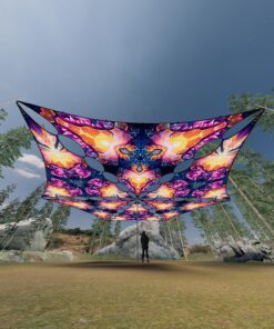 FC-TR02 and FC-TR03 - 6 Triangles Canopy Set - UV-Reactive Flurescent Ceiling Decoration - 3D-Preview