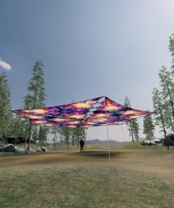 FC-TR02 and FC-TR03 - 6 Triangles Canopy Set - UV-Reactive Flurescent Ceiling Decoration - 3D-Preview