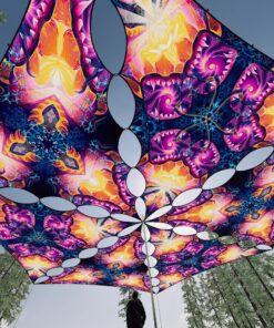 FC-TR02 and FC-TR03 - 6 Triangles Canopy Set - UV-Reactive Flurescent Ceiling Decoration - 3D-Preview