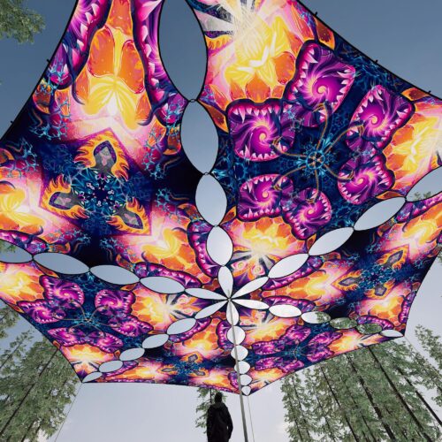 FC-TR02 and FC-TR03 - 6 Triangles Canopy Set - UV-Reactive Flurescent Ceiling Decoration - 3D-Preview