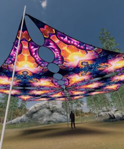 FC-TR02 - 6 Triangles Canopy Set - UV-Reactive Flurescent Ceiling Decoration - 3D-Preview