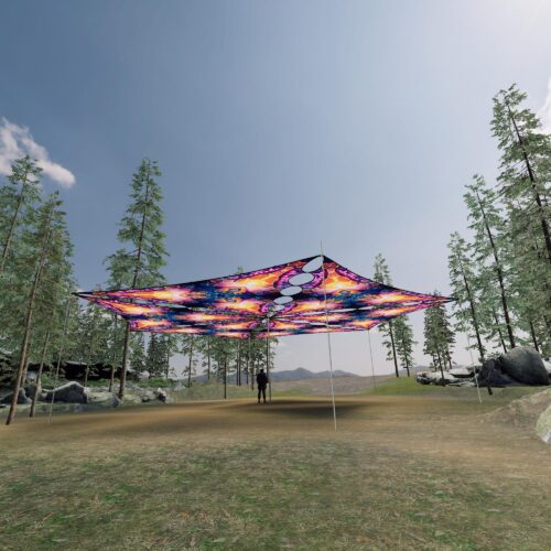 FC-TR02 - 6 Triangles Canopy Set - UV-Reactive Flurescent Ceiling Decoration - 3D-Preview