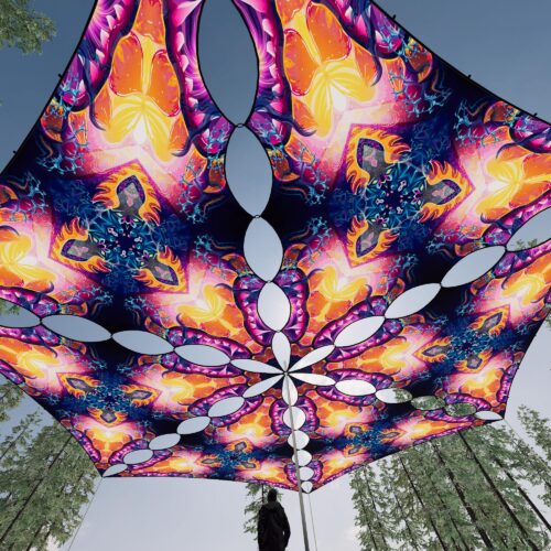 FC-TR02 - 6 Triangles Canopy Set - UV-Reactive Flurescent Ceiling Decoration - 3D-Preview