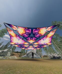 FC-TR03 and FC-TR01 - 6 Triangles Canopy Set - UV-Reactive Flurescent Ceiling Decoration - 3D-Preview