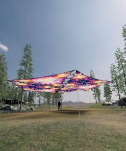 FC-TR03 and FC-TR01 - 6 Triangles Canopy Set - UV-Reactive Flurescent Ceiling Decoration - 3D-Preview