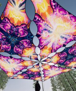 FC-TR03 and FC-TR01 - 6 Triangles Canopy Set - UV-Reactive Flurescent Ceiling Decoration - 3D-Preview