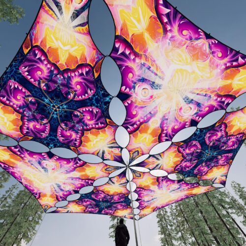 FC-TR03 and FC-TR01 - 6 Triangles Canopy Set - UV-Reactive Flurescent Ceiling Decoration - 3D-Preview