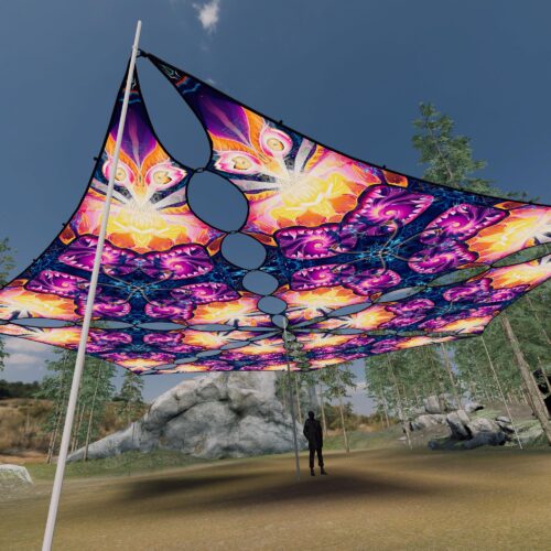 FC-TR03 - 6 Triangles Canopy Set - UV-Reactive Flurescent Ceiling Decoration - 3D-Preview