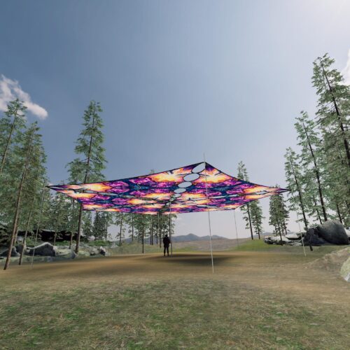 FC-TR03 - 6 Triangles Canopy Set - UV-Reactive Flurescent Ceiling Decoration - 3D-Preview