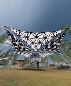 FL-TR01 and FL-TR02 - 6 Triangles Canopy Set - UV-Reactive Flurescent Ceiling Decoration - 3D-Preview