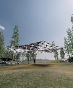 FL-TR01 and FL-TR02 - 6 Triangles Canopy Set - UV-Reactive Flurescent Ceiling Decoration - 3D-Preview