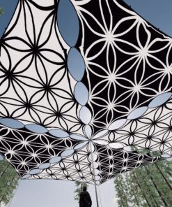 FL-TR01 and FL-TR02 - 6 Triangles Canopy Set - UV-Reactive Flurescent Ceiling Decoration - 3D-Preview