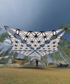 FL-TR01 - 6 Triangles Canopy Set - UV-Reactive Flurescent Ceiling Decoration - 3D-Preview