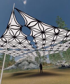 FL-TR01 - 6 Triangles Canopy Set - UV-Reactive Flurescent Ceiling Decoration - 3D-Preview