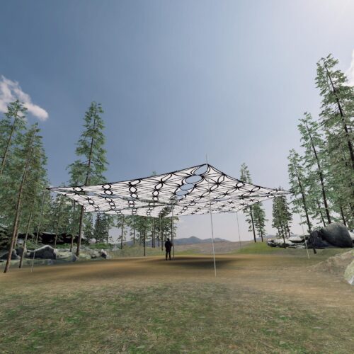 FL-TR01 - 6 Triangles Canopy Set - UV-Reactive Flurescent Ceiling Decoration - 3D-Preview