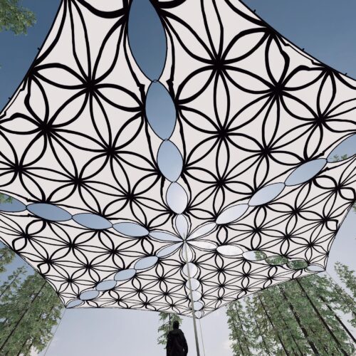 FL-TR01 - 6 Triangles Canopy Set - UV-Reactive Flurescent Ceiling Decoration - 3D-Preview