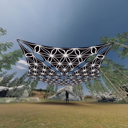 FL-TR02 - 6 Triangles Canopy Set - UV-Reactive Flurescent Ceiling Decoration - 3D-Preview