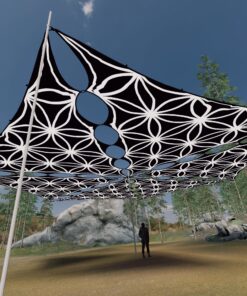 FL-TR02 - 6 Triangles Canopy Set - UV-Reactive Flurescent Ceiling Decoration - 3D-Preview