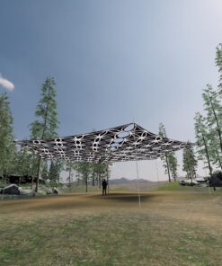 FL-TR02 - 6 Triangles Canopy Set - UV-Reactive Flurescent Ceiling Decoration - 3D-Preview