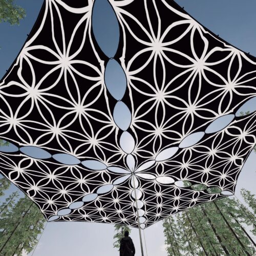 FL-TR02 - 6 Triangles Canopy Set - UV-Reactive Flurescent Ceiling Decoration - 3D-Preview