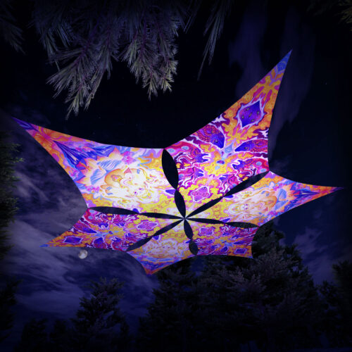 GN-DM01 and GN-DM02 - 6 Diamonds Canopy Set - UV-Reactive Flurescent Ceiling Decoration - 3D-Preview