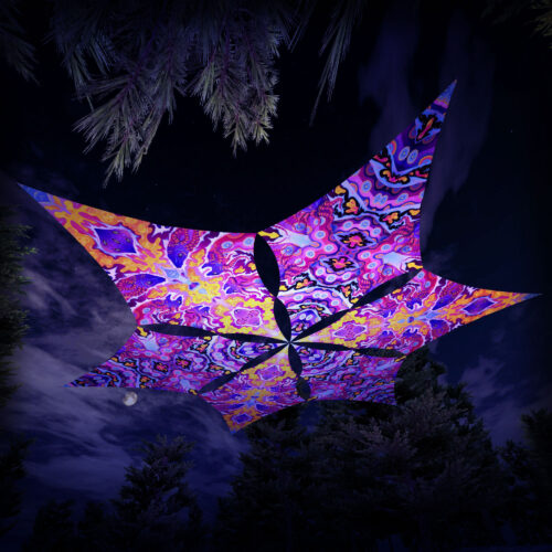 GN-DM02 and GN-DM03 - 6 Diamonds Canopy Set - UV-Reactive Flurescent Ceiling Decoration - 3D-Preview