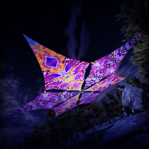 GN-DM02 and GN-DM03 - 6 Diamonds Canopy Set - UV-Reactive Flurescent Ceiling Decoration - 3D-Preview