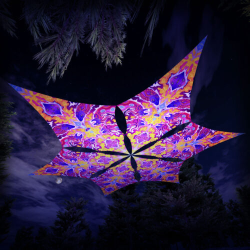 GN-DM02 - 6 Diamonds Canopy Set - UV-Reactive Flurescent Ceiling Decoration - 3D-Preview