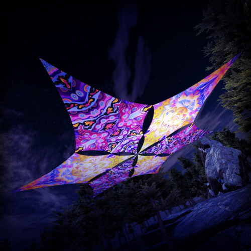 GN-DM03 and GN-DM01 - 6 Diamonds Canopy Set - UV-Reactive Flurescent Ceiling Decoration - 3D-Preview