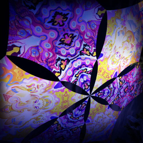 GN-DM03 and GN-DM01 - 6 Diamonds Canopy Set - UV-Reactive Flurescent Ceiling Decoration - 3D-Preview