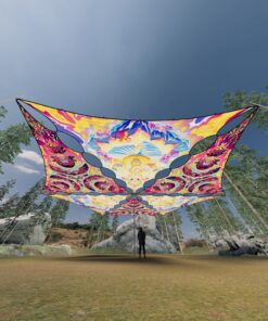 GN-TR01 and GN-TR02 - 6 Triangles Canopy Set - UV-Reactive Flurescent Ceiling Decoration - 3D-Preview