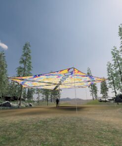 GN-TR01 - 6 Triangles Canopy Set - UV-Reactive Flurescent Ceiling Decoration - 3D-Preview