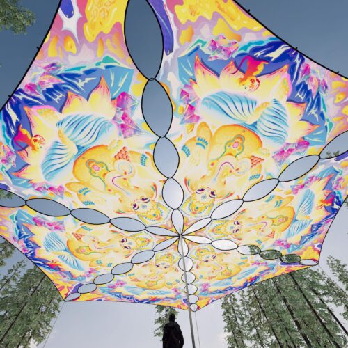 GN-TR01 - 6 Triangles Canopy Set - UV-Reactive Flurescent Ceiling Decoration - 3D-Preview