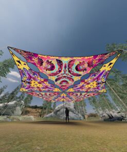 GN-TR02 and GN-TR03 - 6 Triangles Canopy Set - UV-Reactive Flurescent Ceiling Decoration - 3D-Preview