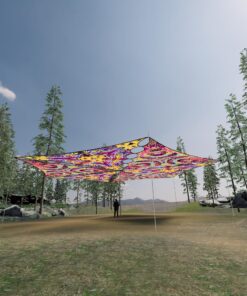 GN-TR02 and GN-TR03 - 6 Triangles Canopy Set - UV-Reactive Flurescent Ceiling Decoration - 3D-Preview