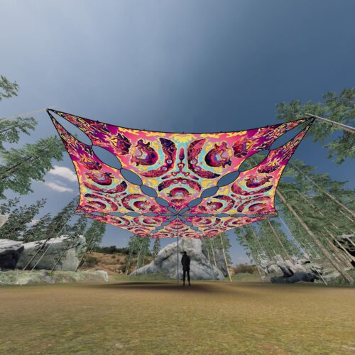 GN-TR02 - 6 Triangles Canopy Set - UV-Reactive Flurescent Ceiling Decoration - 3D-Preview