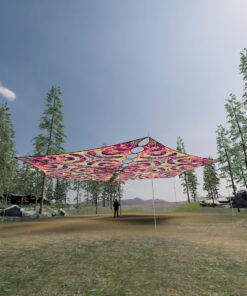 GN-TR02 - 6 Triangles Canopy Set - UV-Reactive Flurescent Ceiling Decoration - 3D-Preview