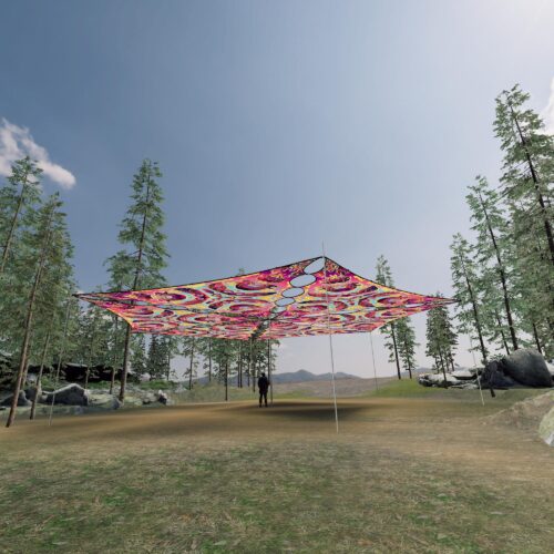 GN-TR02 - 6 Triangles Canopy Set - UV-Reactive Flurescent Ceiling Decoration - 3D-Preview