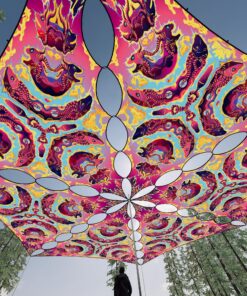 GN-TR02 - 6 Triangles Canopy Set - UV-Reactive Flurescent Ceiling Decoration - 3D-Preview