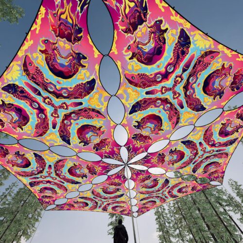 GN-TR02 - 6 Triangles Canopy Set - UV-Reactive Flurescent Ceiling Decoration - 3D-Preview