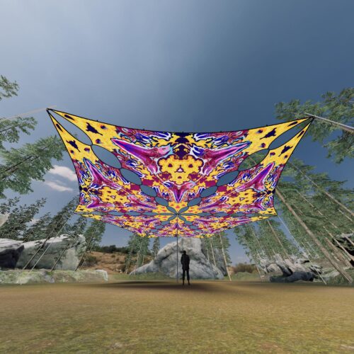 GN-TR03 - 6 Triangles Canopy Set - UV-Reactive Flurescent Ceiling Decoration - 3D-Preview