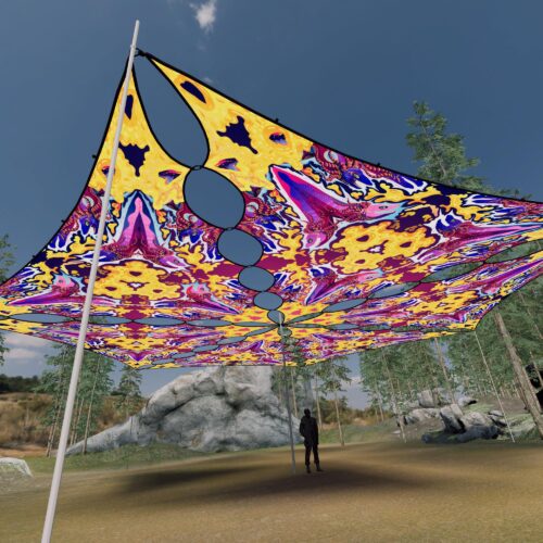 GN-TR03 - 6 Triangles Canopy Set - UV-Reactive Flurescent Ceiling Decoration - 3D-Preview