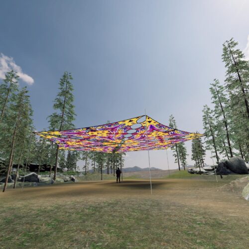 GN-TR03 - 6 Triangles Canopy Set - UV-Reactive Flurescent Ceiling Decoration - 3D-Preview